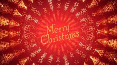 Red christmas Card Graphic background with snowflakes. Merry Christmas Festival Graphic Template.の写真素材