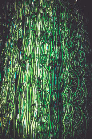 Abstract Green Glasses Design hair shape. Shades of green pattern Art Design.