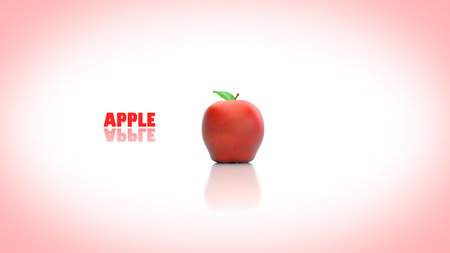 Red apple on a white background, 3d rendering. Computer digital drawing.の写真素材