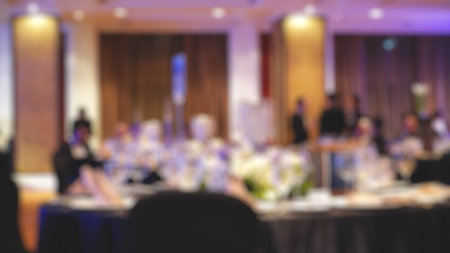 Blurred image of people in a restaurant for background usage. (Blur image)の写真素材
