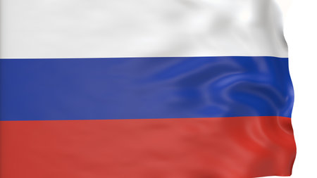 Flag of Russia in the wind. Background texture. 3d renderingの写真素材
