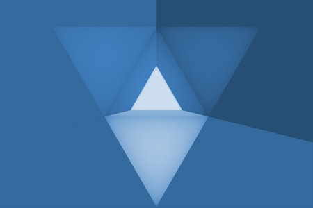 Abstract blue geometric background. Minimal style. 3d rendering.