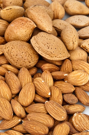 Background of soft-shelled almonds の写真素材