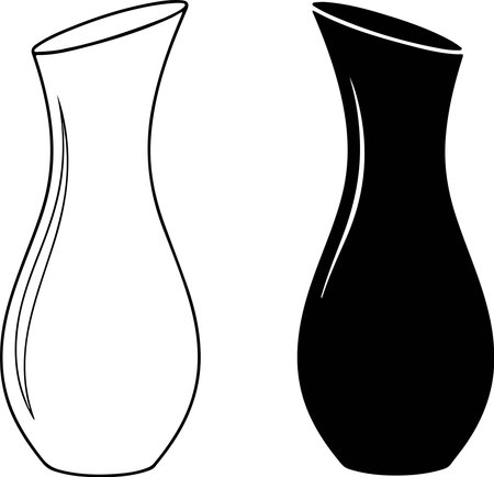 Minimalist vases evoke modern elegance. Perfect for sophisticated designs, adding subtle beauty to any project with its clean lines and stylish simplicity.のイラスト素材
