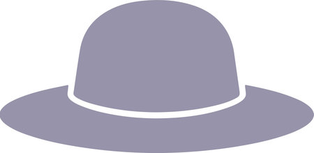 Chic black hat perfect for fashion blogs, travel guides, or design projects. Evokes classic style, summer vibes, and sun protection. Minimalist &amp; elegant.のイラスト素材