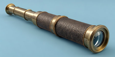 Explore distant horizons with this vintage brass telescope, perfect for adventure, exploration, and...