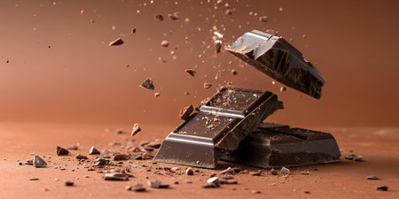 Indulge in rich dark chocolate chunks, a perfect treat for dessert menus or decadent promotions, promising delicious satisfactionの写真素材