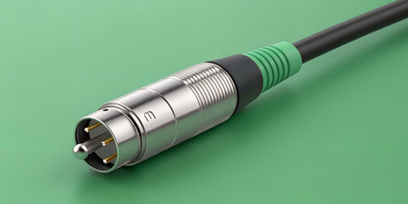 Pro audio XLR cable connector for microphone or sound system equipment, ensuring professional audio...