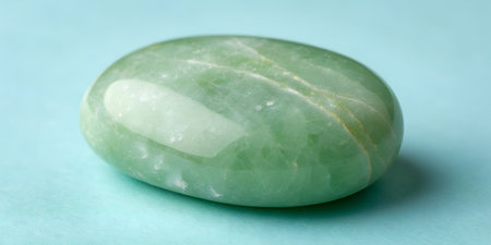 Discover the soothing allure of a polished green aventurine stone, radiating peaceful energy and natural elegance for mindful livingの写真素材