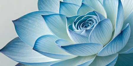 Exquisite blue lotus blossom macro. Abstract floral pattern design. Serene botanical artwork. Zen...