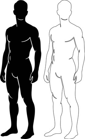 Confident muscular man standing tall with strong physique, ideal for fitness and sports-related projects, conveying energy and motivation.のイラスト素材