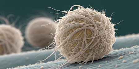 Scientific conceptual image of a dendritic cell or leukocyte macro view of human immune cell biology...
