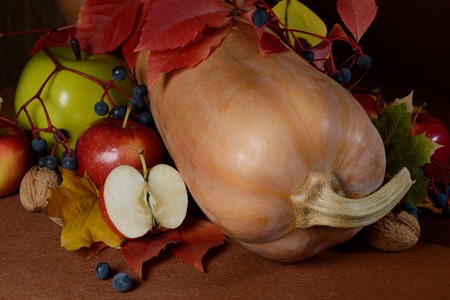 Still life of autumn fruits and vegetables