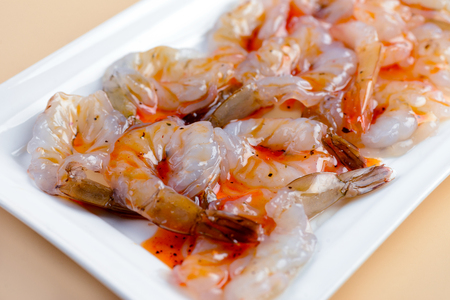 Fresh shrimp meatの写真素材