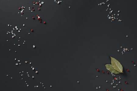 Dark background for food decorated to use in menuの写真素材