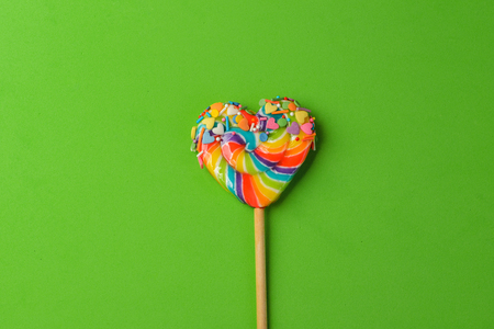 heart shaped lollipopの写真素材
