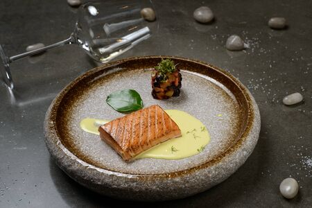 Grilled salmon fillet