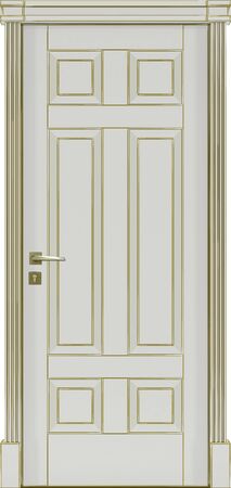 Door texture, white and gold color for classic interior 3D renderの写真素材