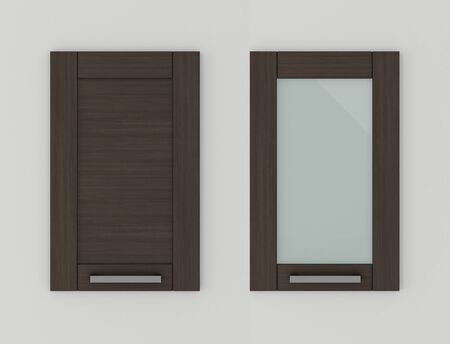 Door for kitchen cabinets walnut 3D renderingの写真素材
