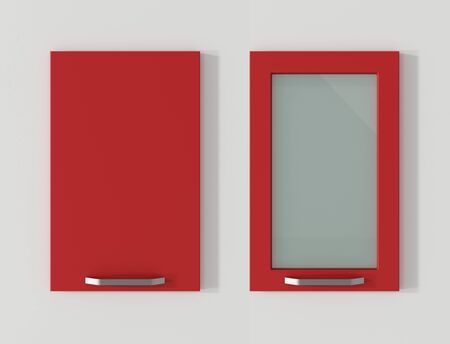 Door for kitchen cabinets flame red 3D renderingの写真素材