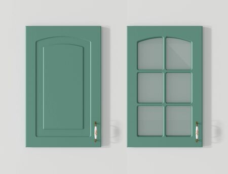 Door for kitchen cabinets country green 3D renderingの写真素材