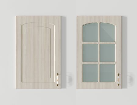 Door for kitchen cabinets white wood 3D renderingの写真素材