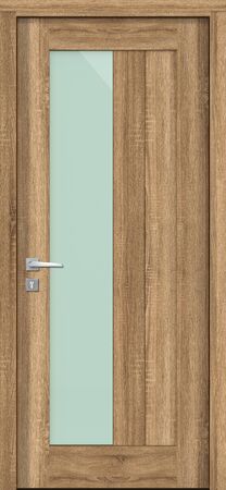 Door texture, natural oak color with glass, for modern interior 3D renderの写真素材