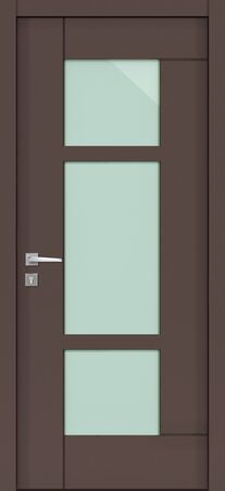 Door texture, dark brown color with glass, for modern interior 3D renderの写真素材