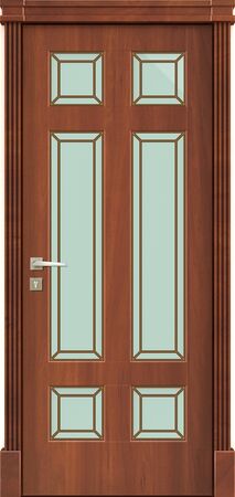 Door texture, natural oak color with glass, for classic interior 3D renderの写真素材