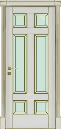 Door texture, beige color with glass, for classic interior 3D renderの写真素材