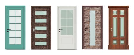 Doors with glass, for modern interior 3D renderの写真素材