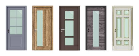 Doors with glass, for modern interior 3D renderの写真素材