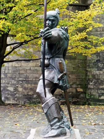 Robin Hood statue in Notthinghamの写真素材