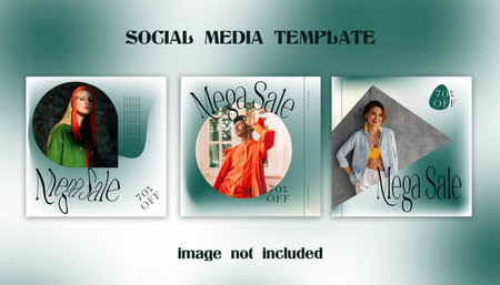Set of social media post templates. Vector illustration. Social media post templates.のイラスト素材