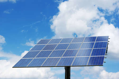 Rotatable solar power station generating clean energy.の写真素材