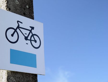  Bicycle allowed sign at the Beachの写真素材