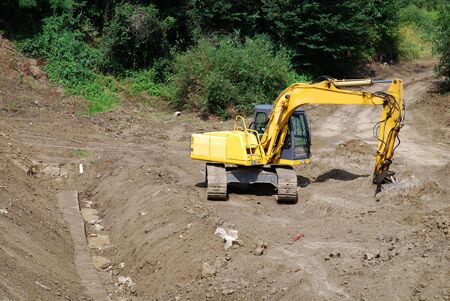  excavator digging ground