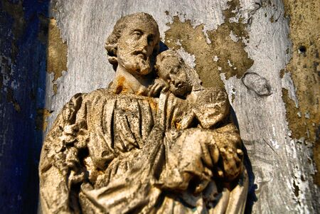 old statue in cemeteryの写真素材