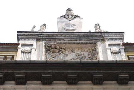 part of house on the old city in Cracow. Poland