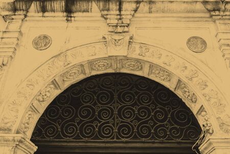 old style photo of a historic building on old city in Krakow. Polandの写真素材