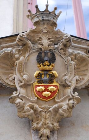 part of house on the old city in Cracow. Polandの写真素材