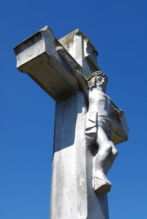cross against blue shining skyの写真素材