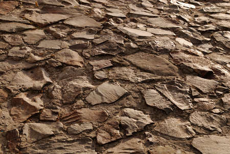 Rough texture of wet block old pavement.の写真素材