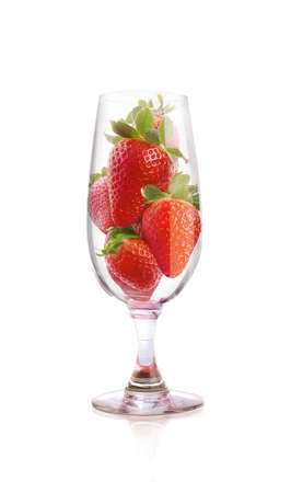 Appetizing strawberry in a glassの写真素材