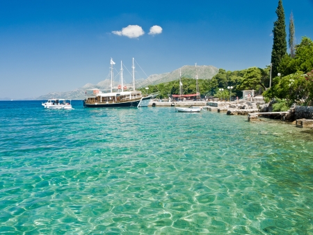 Yacht harbor in Greeceの写真素材