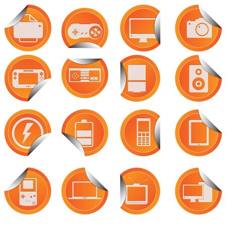 gadget icon sticker styleのイラスト素材