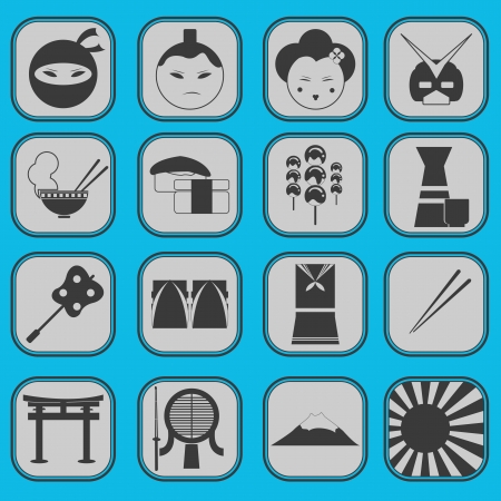 Japanese Icon Set Basic Styleのイラスト素材