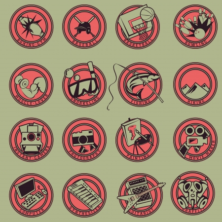15 Logo Cartoon Hobbiesのイラスト素材