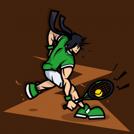 Tennis player with big muscleのイラスト素材
