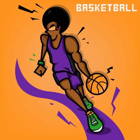 Afro Basketball Playerのイラスト素材